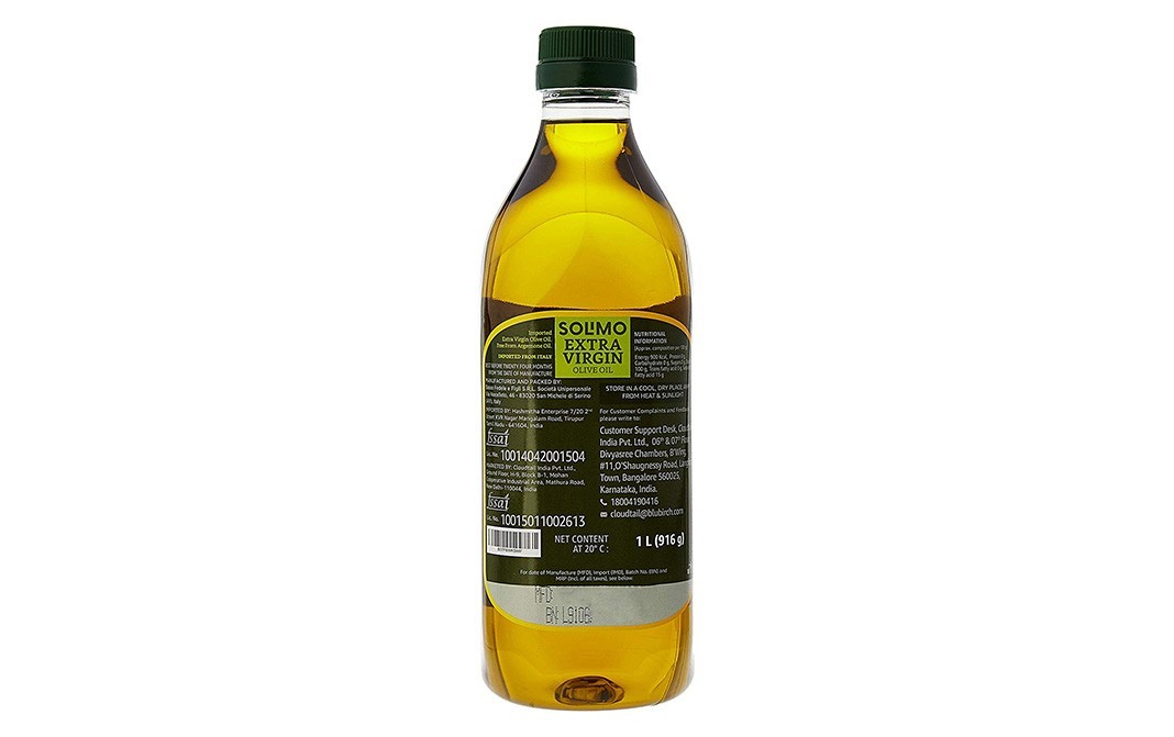 Solimo Extra Virgin Olive Oil    Plastic Bottle  1 litre